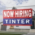 thumbnail image 2 of Now Hiring Tinter 13 oz Heavy Duty Vinyl Banner Window Tinter Jobs Available Paint Color Tinter Help Wanted Sign for Business Indoor/Outdoor Single-Sided with Metal Grommets (4x10 ft, Re & Wh & Bl), 2 of 6