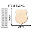 thumbnail image 2 of Unfinished Wood Police Badge Shape - Craft - up to 46" DIY 36" / 1", 2 of 3