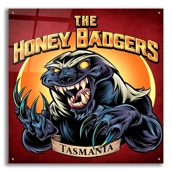 Epic Art 'Honey Badger Logo Design Green' by Flyland Designs, Acrylic Glass Wall Art, 36"x36"