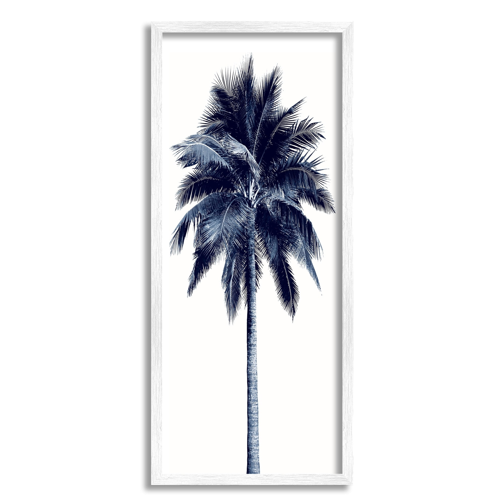 Stupell Industries Modern Palm Tree Plant Leaves Cropped Photography Framed Wall Art, 13 x 30, Design by Devon Davis
