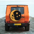 thumbnail image 7 of DouZhe Waterproof Spare Tire Cover, Cartoon Skull Moon Stars Prints Adjustable Wheel Covers Fit for Jeep Trailer RV SUV Car, 14 inch, 7 of 7