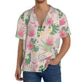 thumbnail image 7 of Lsque Tropical Pitaya print Men's Cuban Collar Short Sleeve Shirt Summer Beachwear Casual Button Down Fashionable Vacation Leisure Shirt-Medium, 7 of 7