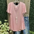 thumbnail image 2 of USSUMA Womens Blouses and Tops Dressy Women's Summer Tops Casual Short Sleeve Round Neck Polka Dots T-Shirt Tunic Tops Loose Fit Blouse Shirts, 2 of 6