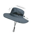 thumbnail image 4 of SkyAuks Sun Hats for Men with Hat Clip, Quick-Drying Wide Brim Caps with Drawstring, Black, 4 of 9