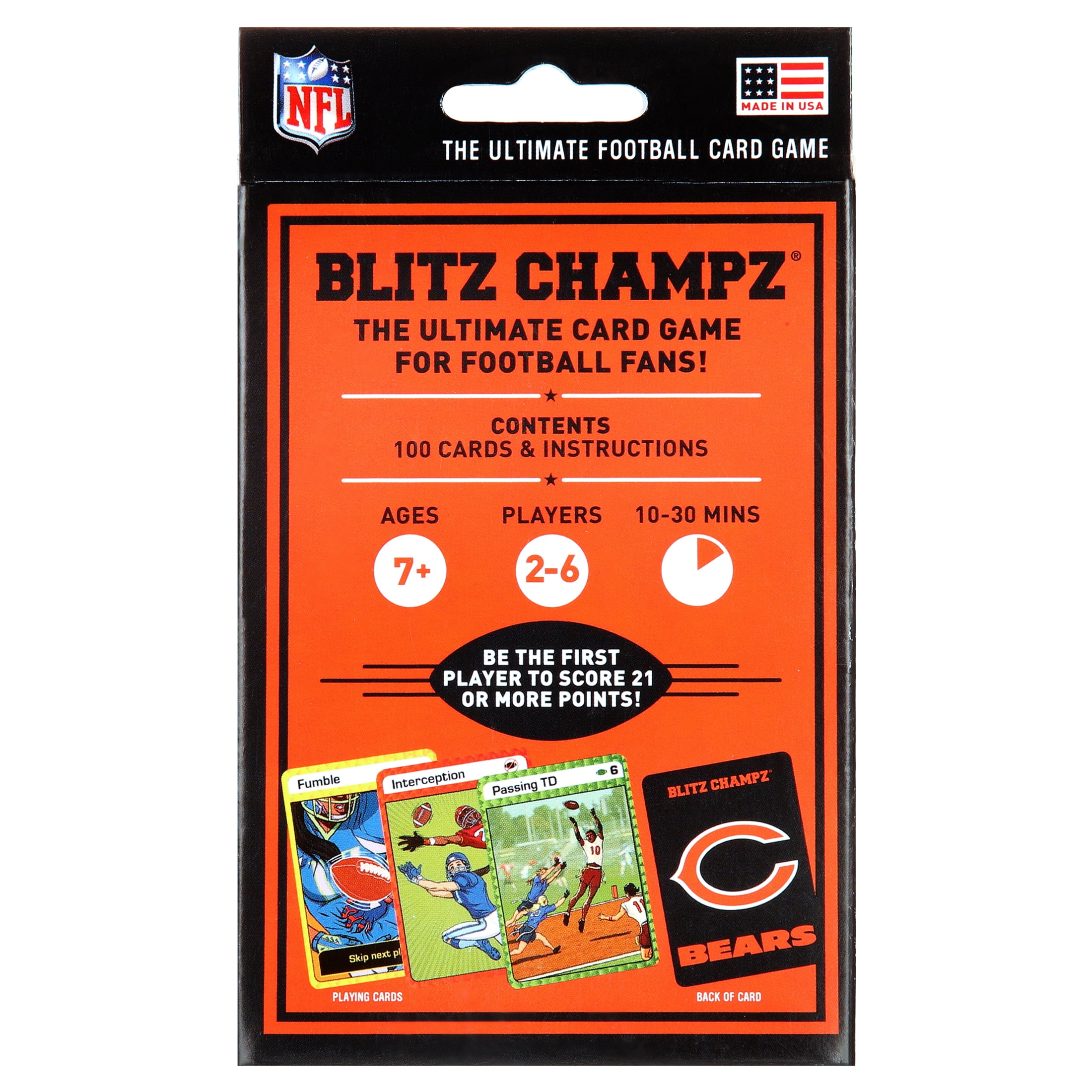 Blitz Champz Chicago Bears Card Game, Family Game for Adults & Kids, Easy-To-Learn Party Game