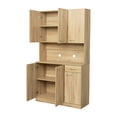 thumbnail image 4 of 70.87" Tall Kitchen Cabinet with 6-Doors, 1-Open Shelves and 1-Drawer, Freestanding Kitchen Pantry Cabinet, Microwave Storage Cabinet, Rustic Oak, 4 of 7
