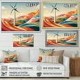 thumbnail image 4 of Designart "Green Horizon Holland Wind Turbine Views II" Architecture Framed Wall Art Decor - Industrial Green Wind Turbines Living Room Framed Canvas Art, 4 of 6