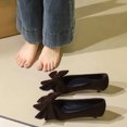 thumbnail image 3 of Women's Pumps Stiletto High Heel 3cm Pointed Toe Suede Bow Wedding Shoes for Bride Prom Party, 3 of 7