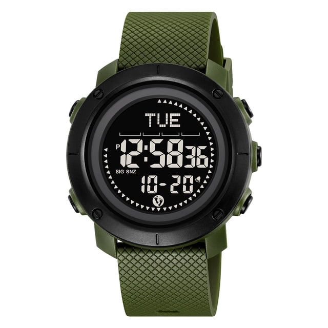 Digital Alarm Clock Large Display Men'S Outdoor Sports Watch with Luminous Dial, Waterproof for Swimming Running Hiking, Digital Watch Waterproof Multi-Function for Camping