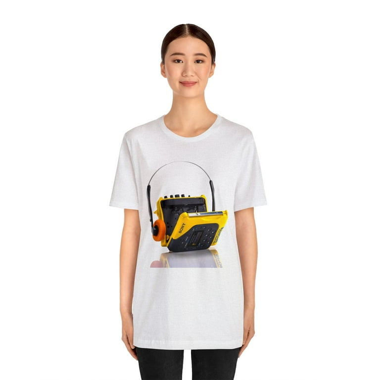 SONY SPORTS WALKMAN Vintage T Shirt size XL Yellow Allover