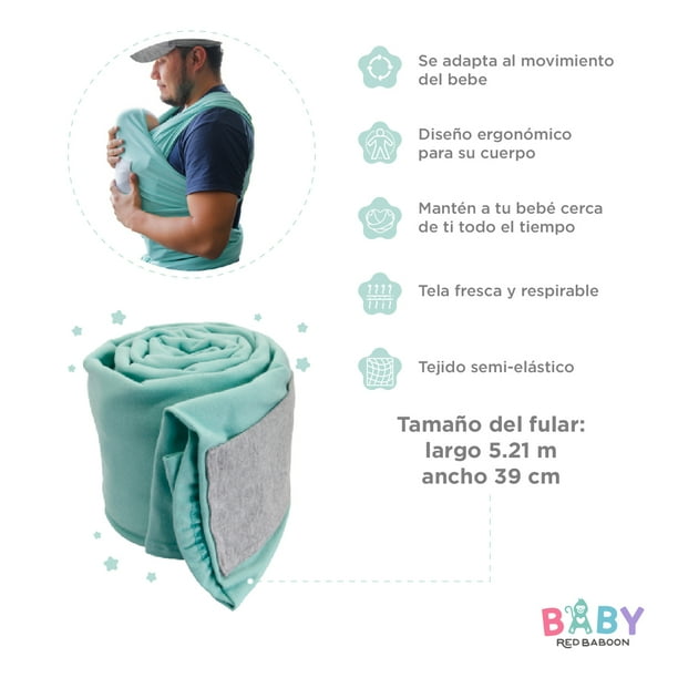 Fular para Bebe Aqua Ergonomico Comodo y Seguro Sunny Red baboon Sunny Walmart en linea