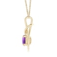 thumbnail image 2 of Angara Collier en Améthyste Naturelle - Pendentif Solitaire en Améthyste Ronde 1,7 ct Nœud Infini en Or Jaune 14K pour Femmes, 2 of 8