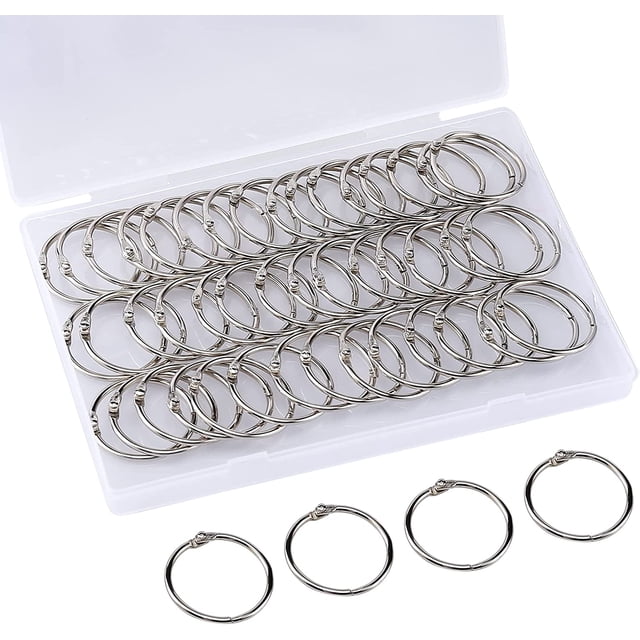GFDYREE 1.2 Inch Loose Leaf Binder Rings, 80PCS Nickel Plated Steel Book Rings for Index Cards, Crafts, Reports, Flash Cards, Notebook, Keychain, Loose Leaf Paper, Photo Albums