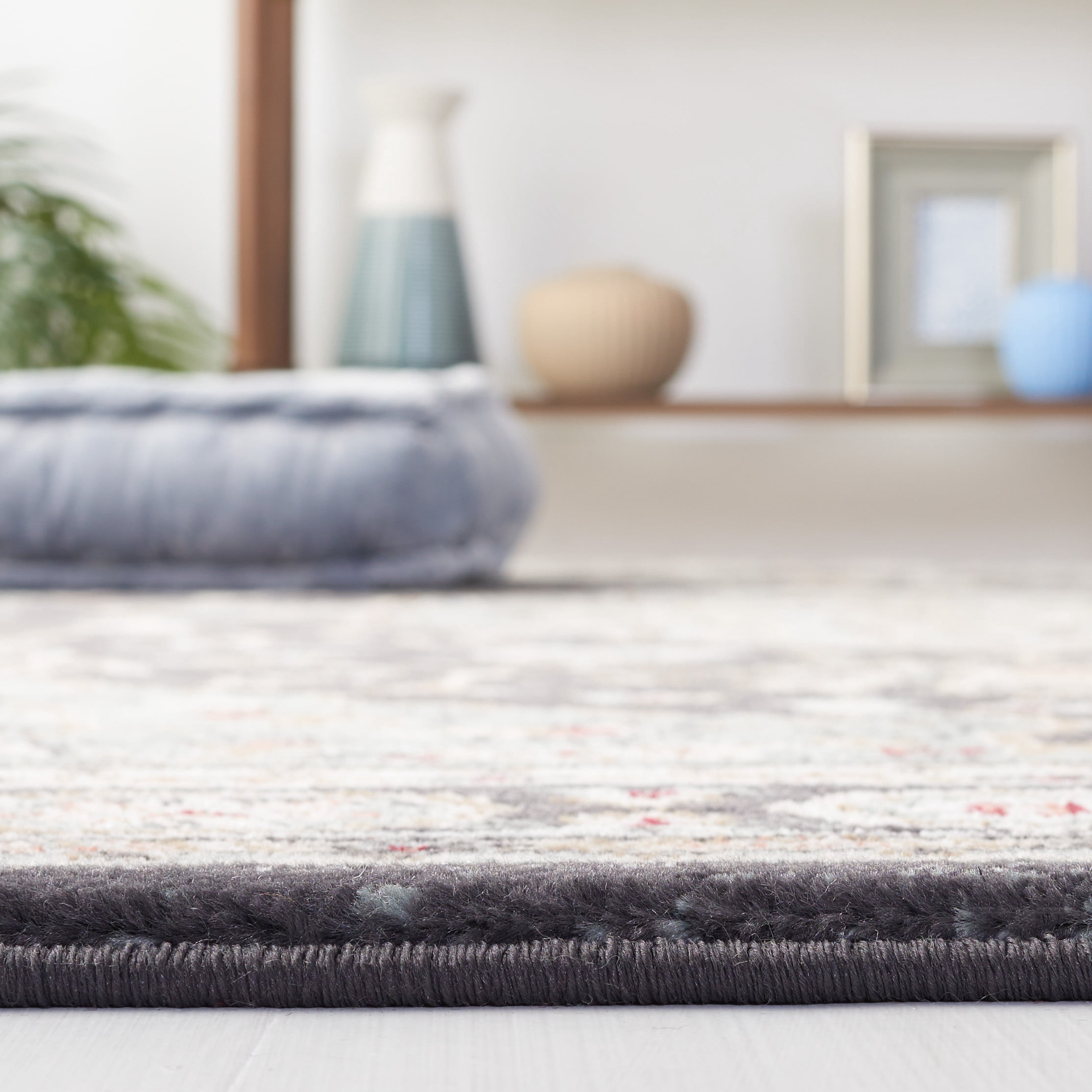 Safavieh Lyndhurst Idella Floral Runner Rug, Anthracite/Teal, 2'3" x 22'