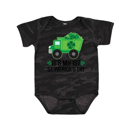 

Inktastic 1st St Patricks Day Construction Truck Shamrocks Gift Baby Boy Bodysuit
