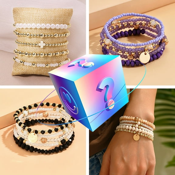 Mystery Beaded Bracelet Blind Box - 1 of 4 Styles, No More Choice Dilemma，pearl bracelet，wicked，jewelry women，bracelets for women，bracelets，christmas gifts