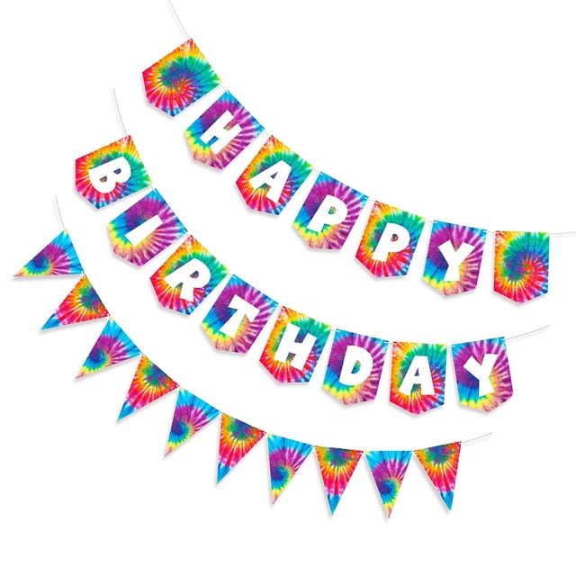 Matsuzay Tie-dye colgante colgante colorido fiesta suministros fondo accesorios habitación decoración conjunto regalo ancianos feliz cumpleaños fiesta Kits de decoración para fiestas Matsuzay HA062410-00B
