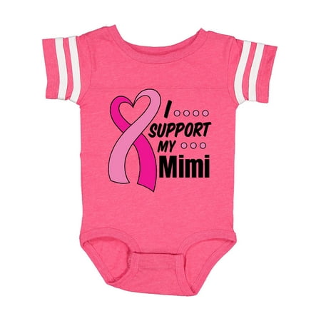 

Inktastic Breast Cancer Awareness I Support My Mimi with Pink Ribbon Gift Baby Boy or Baby Girl Bodysuit