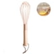thumbnail image 1 of Batidor de huevos de acero inoxidable con mango de madera, herramientas de cocina para mezclar oro rosa, Espumador de crema duradero y firme, utensilios para hornear, 1 of 9