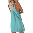 thumbnail image 4 of Athletic Dress Womens Sresses Summer Sleeveless Spaghetti Straps Simple Solid Color dress with shorts underneath womens athletic dress Summer Dresses 01-Light Blue XL, 4 of 5