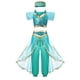 thumbnail image 1 of Vestido de princesa Jasmine para fiesta de cumpleaños, Cosplay de carnaval, lámpara ágica de Aladdín, traje para niñas, Top + Pantalones + diadema, conjunto de ropa Fivean unisex, 1 of 2