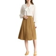 thumbnail image 2 of Allegra K Women's High Waist Knit A-Line Pleated Fared Skirt, 2 of 6