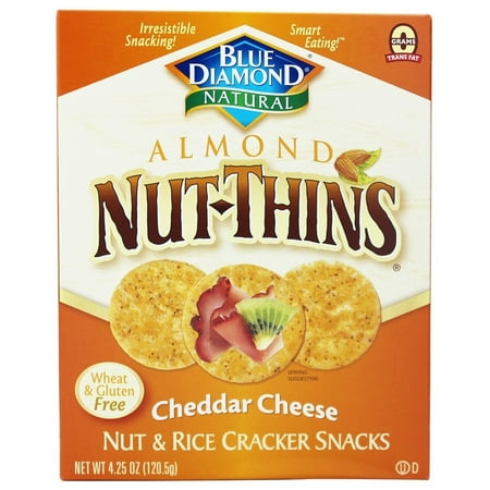 Cheddar Cheese Rice - Blue Diamond Growers - Almond Nut-Thins Nut & Rice Cracker Snacks Cheddar Cheese - 4.25 oz(pack of 4)