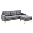 thumbnail image 4 of Shelby Collection Mid-Century Modern Polyester Upholstered Stationary Living Room Sectional with Reversible Chaise, Grey, 4 of 12