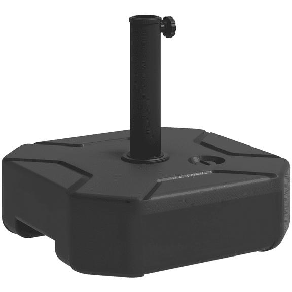 REKHH Square Patio Umbrella Base Holder, Heavy Duty Outdoor Umbrella Stand Base, Filled Up to 55lbs with Stand or 44lbs with Water for Garden, Poolside, Black