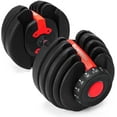 thumbnail image 1 of Adjustable Dumbbell 5-52.5lbs (Single) Red & Black, 1 of 5