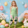 thumbnail image 2 of YDFCWXW Toddler Baby Girls Romper Sleeveless Jumpsuit Summer Clothes 1-10T (Green, 1-2 Years), 2 of 6