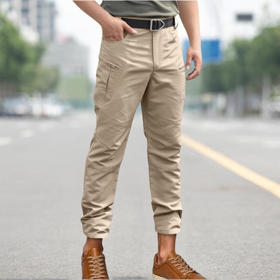 Fnnxeal Cargo Pants Mens- Waterproof Baggy Stretch Trouser Khaki Pants for Men Size 3XL