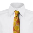 thumbnail image 2 of Floral Necktie, Retro Style Flowers Top View, Dress Tie, 3.7", Yellow Pale Peach, by Ambesonne, 2 of 3