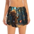 thumbnail image 4 of Lsque Cute Butterfly Bear Printed Women's Running Shorts with Liner Pockets,Elastic Quick Dry Workout Athletic Gym Yoga Shorts,Womens High Waist Shorts-XX-Large, 4 of 9