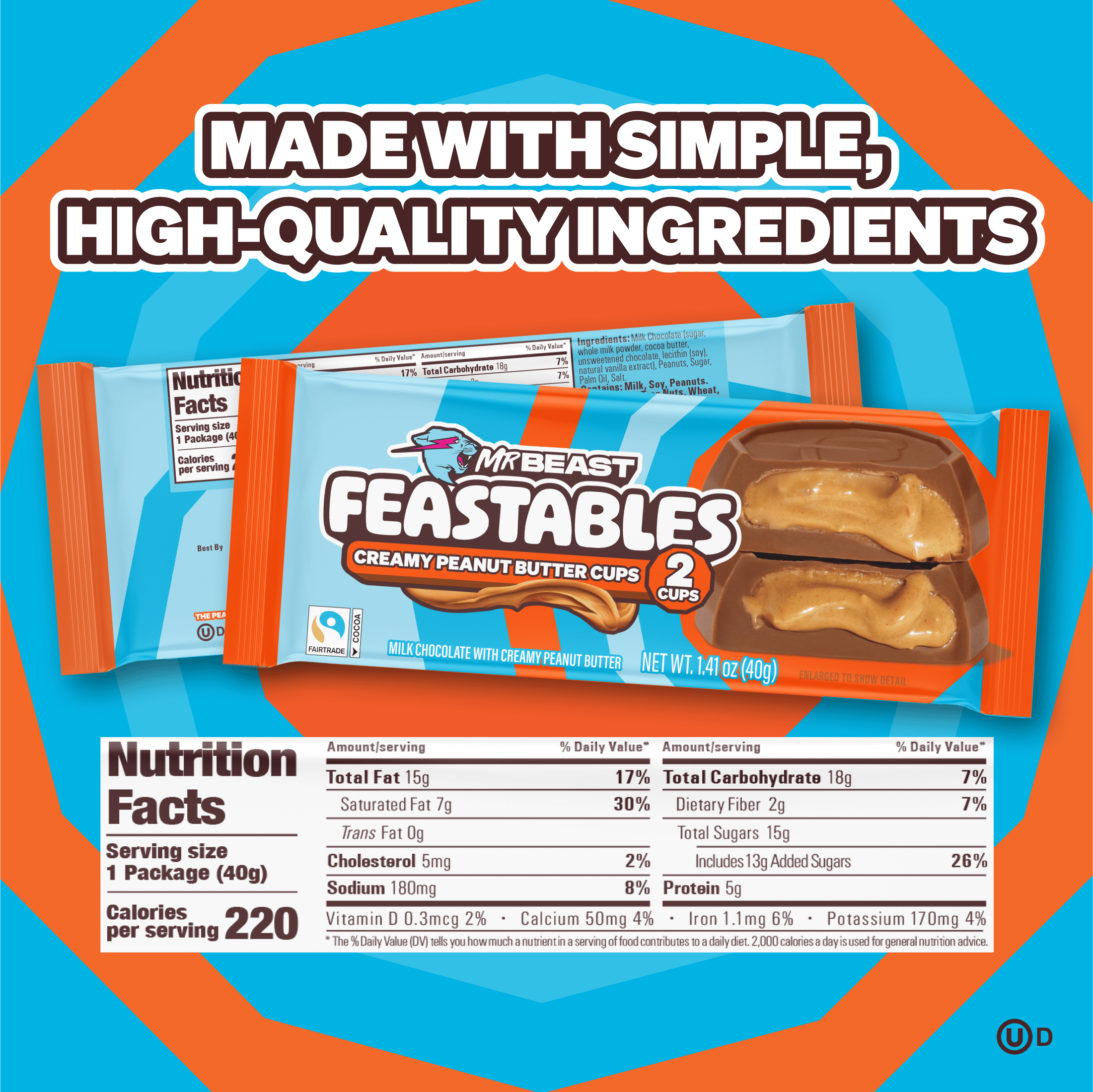Feastables MrBeast Peanut Butter Cup, 2 Count