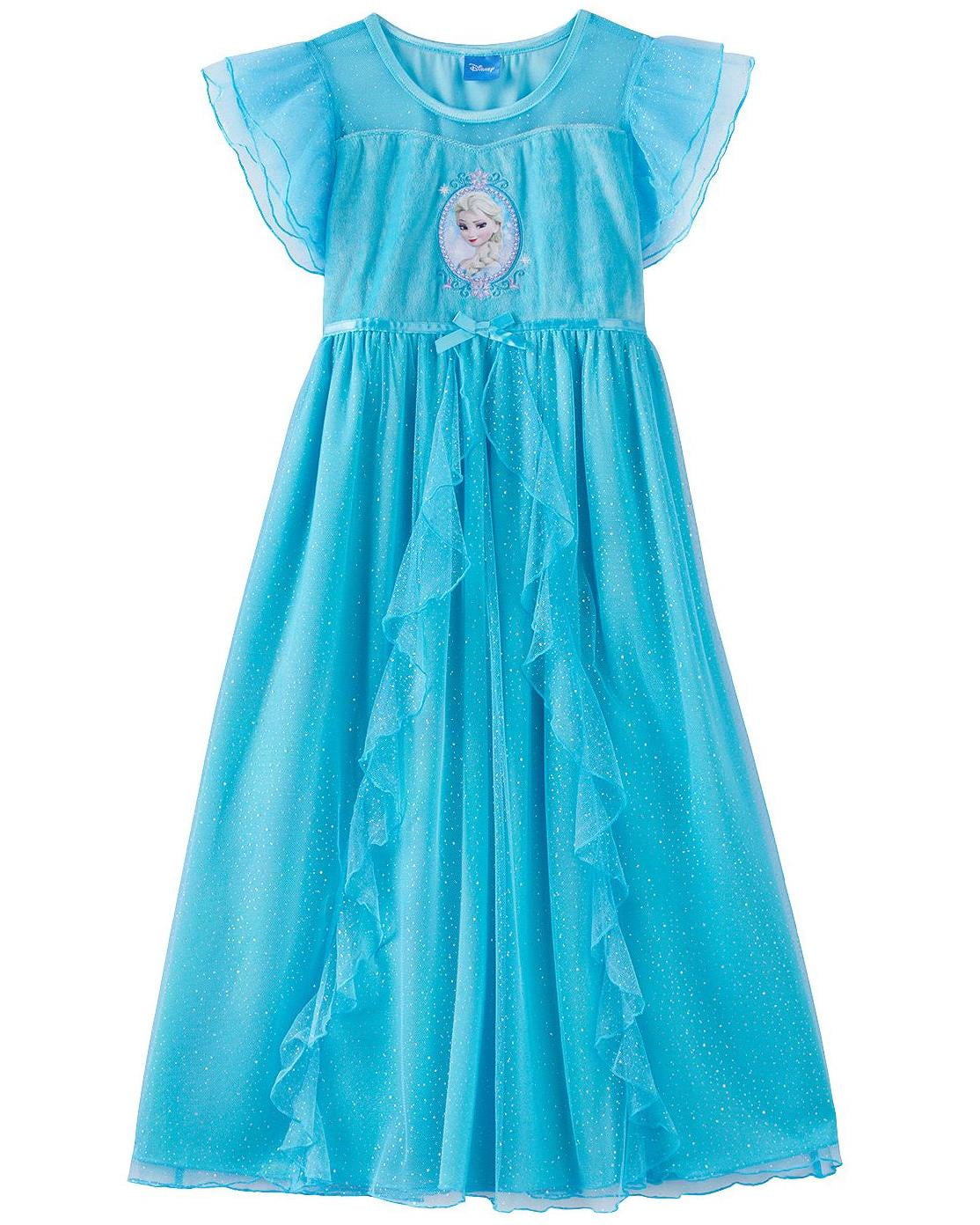 Disney Frozen Elsa Fantasy Dressy Nightgown Girls Sizes 2t 10 Blue Size 6 6x