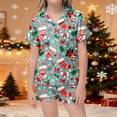 thumbnail image 2 of XAOFW Print Short Pajama For Girls Festive Holiday Sleepwear Soft Two Piece Outfit With Xmas Designs For Kids And Toddlers, 2 of 4