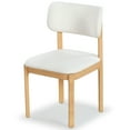 thumbnail image 4 of SAFAVIEH Couture Trystan Scandinavian Boucle Solid Dining Chair, Ivory/Natural (Set of 2), 4 of 14