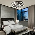 thumbnail image 3 of Cusp Barn Modern 24-In Modern DIY Shape Ceiling Fan with Lights, Low Profile Flush Mount DC Motor Dimmable LED Ceiling Light for Living Room, 3 of 10