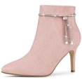 thumbnail image 1 of Unique Bargains Bottine à Talon Aiguille pour Femme à Bout Pointu Ornée de Strass, 1 of 7