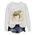 thumbnail image 5 of Womens Crewneck Sweatshirts Sea Turtle Casual Long Sleeve Print Sweatshirt Pullover Casual Fall Top, 5 of 5