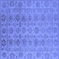 thumbnail image 1 of Ahgly Company Machine Washable Indoor Square Oriental Blue Industrial Area Rugs, 4' Square, 1 of 4