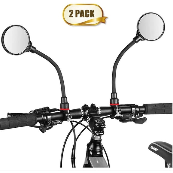Semfri 1Pair Bike Biking Mirror Handlebar 360° Rotatable Flexible Handlebar Bike Rearview Mirrors for Mountain Road Bike Accessories
