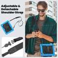 thumbnail image 7 of Case for iPad Air 11 inch M3 2025/M2 2024 (7th/6th Gen) with Screen Protector, 360 Degree Rotating Kickstand Hand Strap Heavy Duty Shockproof Cover with Shoulder Strap, Sky Blue, 7 of 7