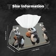 thumbnail image 5 of Zufioo Cartoon Pandas Basketball Print Long Leather Tissue Bag, PVC Waterproof Napkin Facial Tissue Organizer Dispenser for Living Room, Office, Desk, 5 of 7