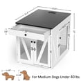 thumbnail image 4 of RichYa Furniture Style Dog Crate End Table, Wooden Dog Kennel with Dual USB Charging Station, for Dogs Under 40 lbs Indoor Use, White, M Size, 4 of 8