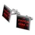 thumbnail image 1 of Mortal Kombat Klassic Finish Him Square Cufflink Set - Silver or Gold, 1 of 6