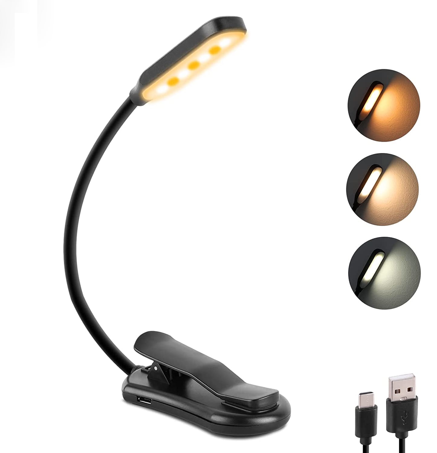 Book Light, Reading Light with 3 Colors, Book Light for Reading in Bed