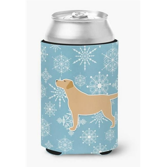 Caroline's Treasures BB3497CC Winter Snowflake Yellow Labrador Retriever Can or Bottle Hugger, Can Hugger, multicolor