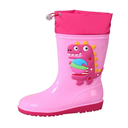

kpoplk Baby Boots Classic Children Rainboots Rubber Children Water Shoes Waterproof Rain Boots Kids Toddler Boy Snow Boots(Pink)
